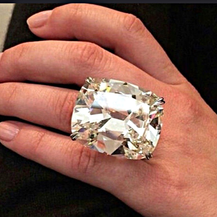 Oversized Cushion CZ Solitaire Cocktail Ring