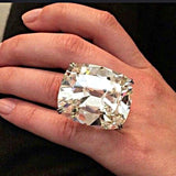 Oversized Cushion CZ Solitaire Cocktail Ring