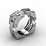 Square Interlock Pave CZ Men's Band