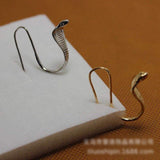 Gold Cobra Snake Hook Earrings