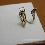 Gold Cobra Snake Hook Earrings