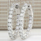 Round CZ Inside-Out Eternity Hoop Earrings