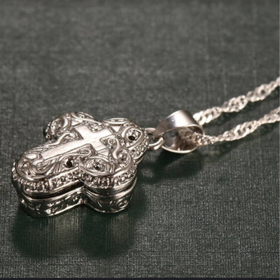 Cross Locket Pendant Necklace