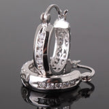 Channel CZ Openwork Huggie Hoop Earrings