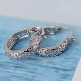Channel CZ Openwork Huggie Hoop Earrings
