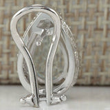 Aqua Teardrop Halo Earrings