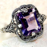 Vintage Filigree Emerald-Cut Ring