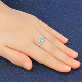 Blue Opal-Look Turtle Ring