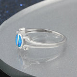 Blue Opal-Look Turtle Ring