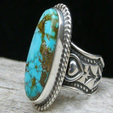 Turquoise-Look Oval Western Ring