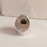 Turquoise-Look Oval Saddle Shield Ring