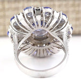 Purple Oval Pear CZ Starburst Halo Ring