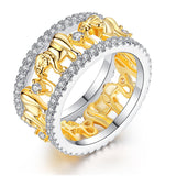 Two-Tone Elephant Parade Pave Band Ring