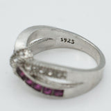 Purple Baguette CZ Crossover Bow Ring