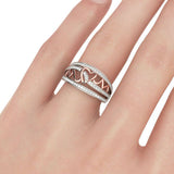 Mom Heart CZ Pave Two-Tone Ring