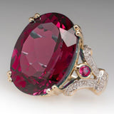 London-Blue Oval CZ Two-Tone Cocktail Ring