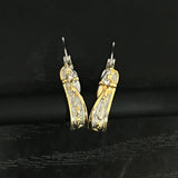 Cross and Footprints Enamel Hoop Earrings