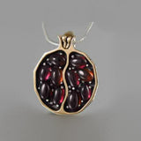 Pomegranate Garnet-Red Seed Pendant Necklace
