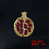 Pomegranate Garnet-Red Seed Pendant Necklace