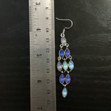 Blue Marquise CZ Cascade Drop Earrings