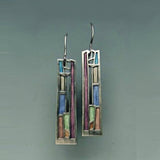Mosaic Stained-Glass Bar Drop Earrings
