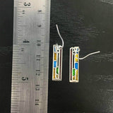 Mosaic Stained-Glass Bar Drop Earrings