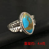 Turquoise-Look Marquise Leaf Shoulder Ring