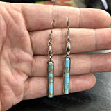 Turquoise-Look Bar Drop Earrings