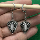 Labradorite-Look Teardrop Shield Drop Earrings