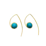 Turquoise-Look Bead Wire Threader Earrings