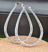 Textured Oval Hoop Earrings