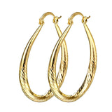 Textured Oval Hoop Earrings