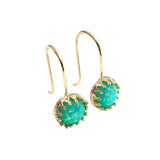 Opal-Look Crown Bezel Drop Earrings