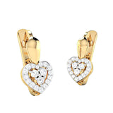 Pavé CZ Heart Gold-Tone Huggie Earrings