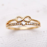 Gold Infinity Pave CZ Double Band Ring