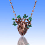 Anatomical Heart Tree Branch Pendant Necklace