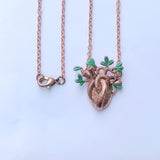 Anatomical Heart Tree Branch Pendant Necklace