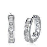 Princess-Cut Channel CZ Huggie Hoop Earrings