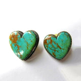 Turquoise-Look Heart Stud Earrings