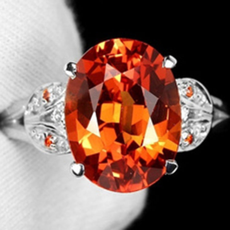 Orange Oval CZ Filigree Cocktail Ring