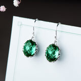 Emerald-Green Faceted Ball Filigree Drop Earrings