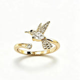 Flying Bird CZ Adjustable Open Ring