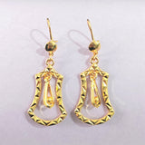 Gold Flower Bead Tassel Drop Earrings