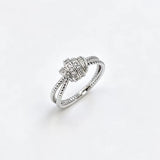 CZ Leaf Twisted Rope Band Ring