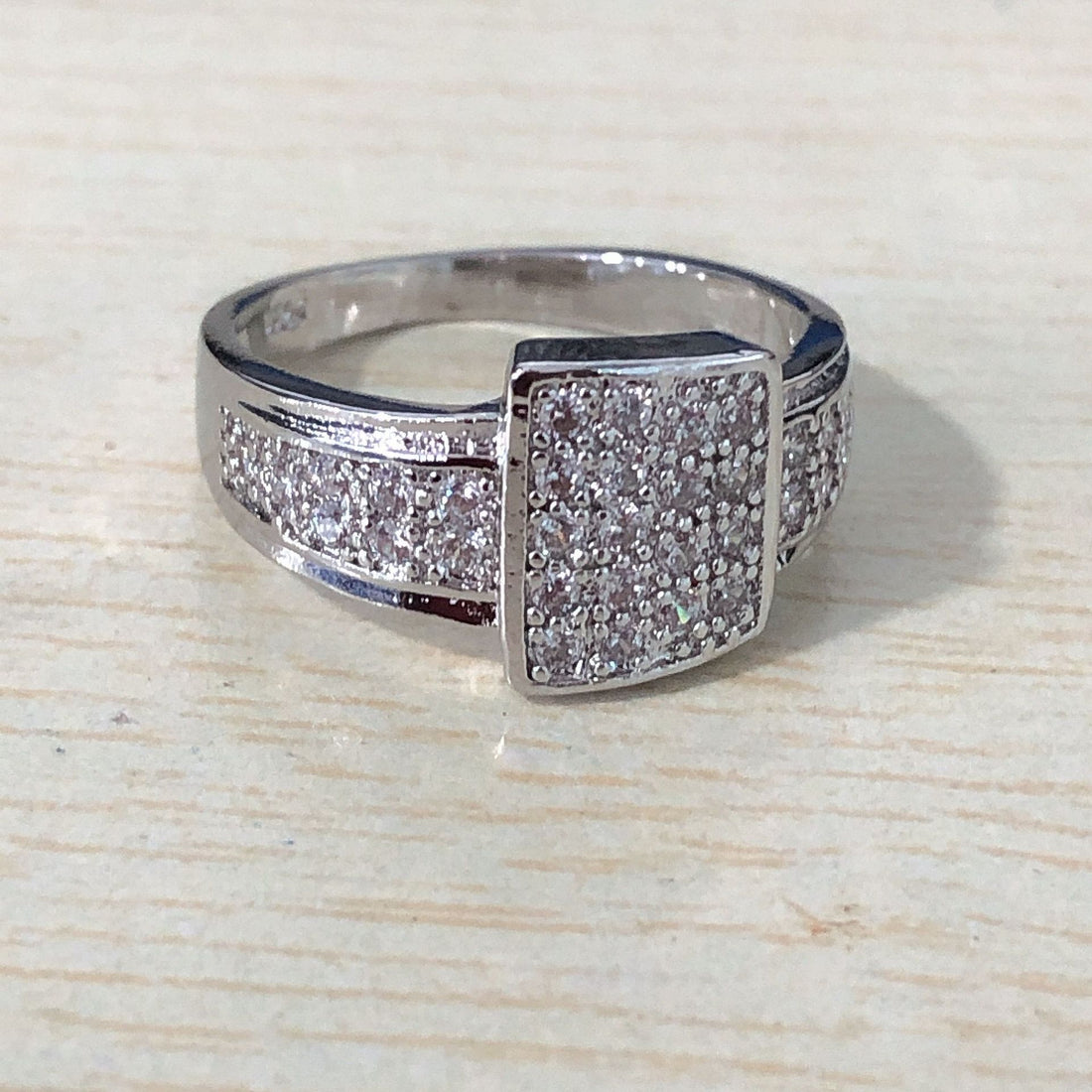Square Pave CZ Wrap Ring