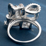 Baguette CZ Knot Bow Statement Ring