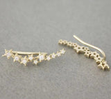 Rose Gold CZ Star Ear Climber Earrings
