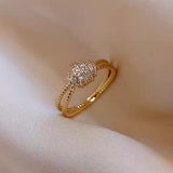 CZ Leaf Twisted Rope Band Ring