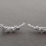 Rose Gold CZ Star Ear Climber Earrings
