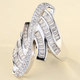 Champagne Baguette CZ Wave Wide Ring